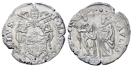 ROMA. Stato Pontificio. Paolo V (1605-1621). Testone A/ IV. Ag (9,46 g)....