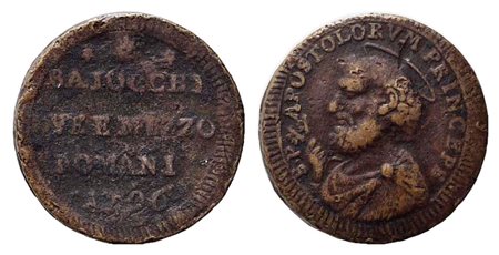 ROMA. Stato Pontificio. Pio VI (1775-1799). Sampietrino 1796. Cu (30 mm –...