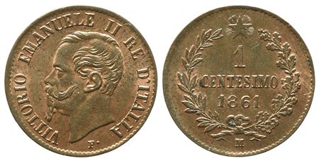 REGNO D'ITALIA. Vittorio Emanuele II (1861-1878). 1 centesimo 1861. Milano....