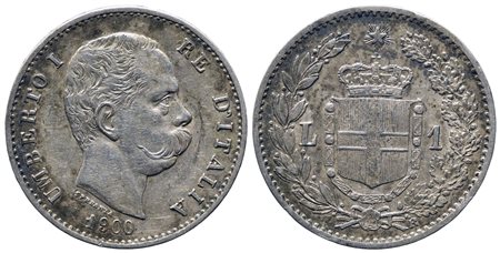 REGNO D'ITALIA. Umberto I (1878-1900). 1 lira 1900. Ag. SPL/qFDC
