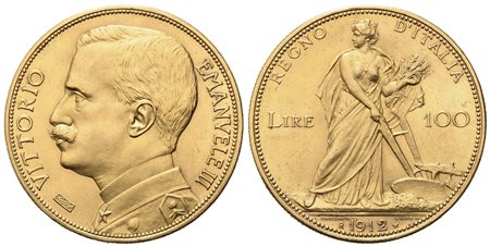 REGNO D'ITALIA. Vittorio Emanuele III (1900-1943). 100 lire 1912 "Aratrice"....