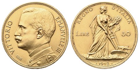REGNO D'ITALIA. Vittorio Emanuele III (1900-1943). 50 lire 1912 "Aratrice"....