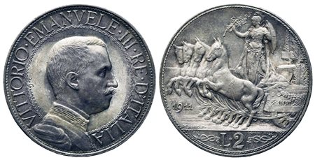 REGNO D'ITALIA. Vittorio Emanuele III (1900-1946). 2 lire "Quadriga Veloce"...