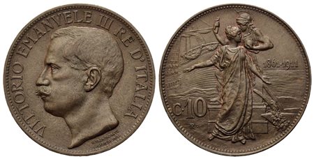 REGNO D'ITALIA. Vittorio Emanuele III (1900-1943). 10 centesimi 1911...