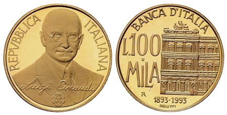 REPUBBLICA ITALIANA. lire 100.000 Coniazione Aurea 1994. Au (15 g). PROOF