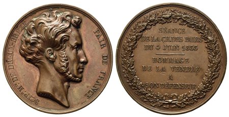 FRANCIA. Scip. M. De Dreux-Breze (1833). Medaglia battuta nel XIX sec.,...