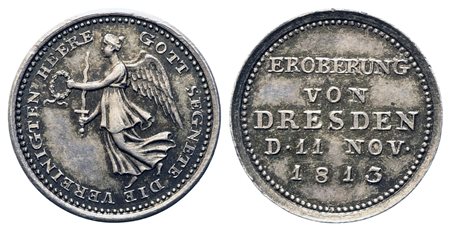 GERMANIA. Medaglia 6a coalizione antifrancese (1812-1814). Presa di Dresda...