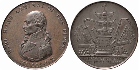 INGHILTERRA. Medaglia 1799 "EARL HOWE ADMIRAL OF THE FLEET". Ae (38 mm –...