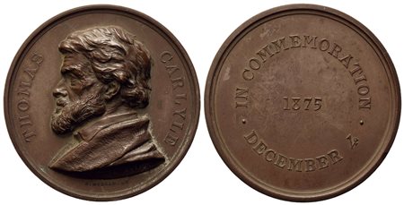 INGHILTERRA. Thomas Carlyle (1795-1881) Medaglia 1875. Opus G. T. Morgan. Ae...