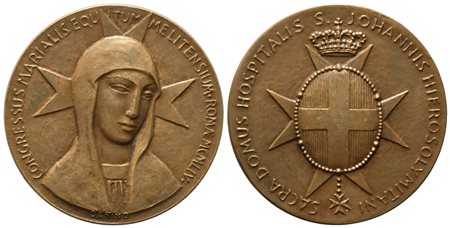 MALTA. Medaglia S.M.O.M. Anno Mariano 1954. Ae (49 mm). FDC