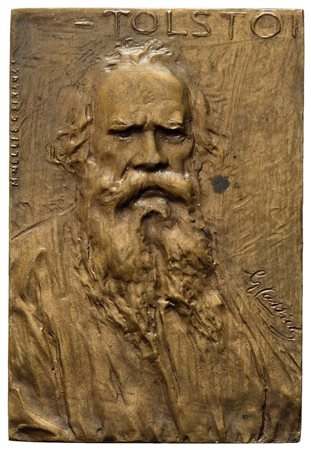 RUSSIA. Lev Nikolayevich Tolstoy (1828-1910). Placchetta uniface. Opus G....