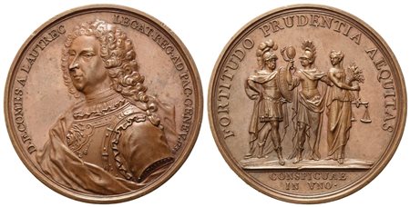 SVIZZERA. Daniel-François Conte di Lautrec. Medaglia 1738. Opus J. Dassier. D...