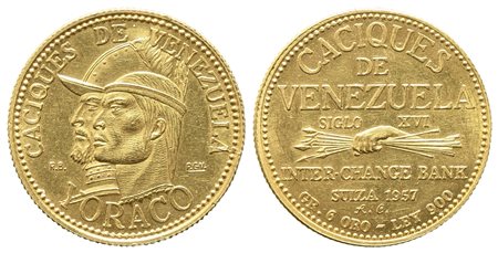 VENEZUELA. Medaglia della serie dei capi indiani del Venezuela - Yoraco -...