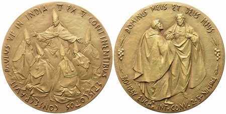 CITTA' DEL VATICANO. Paolo VI (1963-1978). Trittico di medaglie straordinarie...