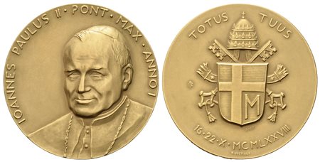CITTA' DEL VATICANO. Giovanni Paolo II (1978-2005). Trittico di medaglie Anno...