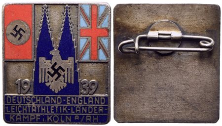 GERMANIA. III Reich. Distintivo Germania-Gran Bretagna atletica leggera 1939....