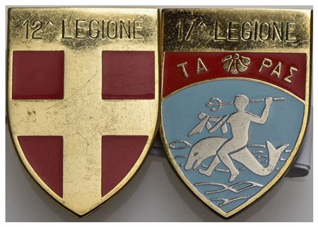 ITALIA. Distintivo. Guardia di Finanza Messina 12° legione e Taranto 17°...