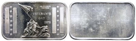 VARIE. Lingotto Veteran's Day 1973 1 oz Ag 999.