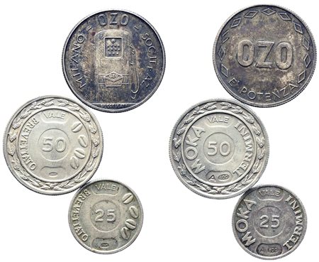 VARIE. Lotto interessante di 3 gettoni in argento MOKA 50 - 25 e Milano...