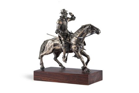 Buccellati "Don Chisciotte a cavallo di Ronzinante" figura in argento a tutto t