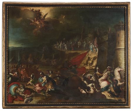 Scuola napoletana del secolo XVIIIDavide e GoliaOlio su tela, cm 120x146