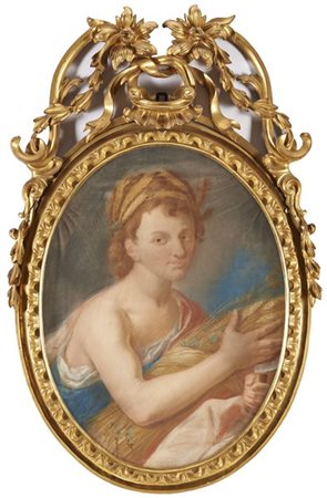 Angelo Crescimbeni Allegorie dell'Estate e dell'AutunnoCoppia di pastelli, cm