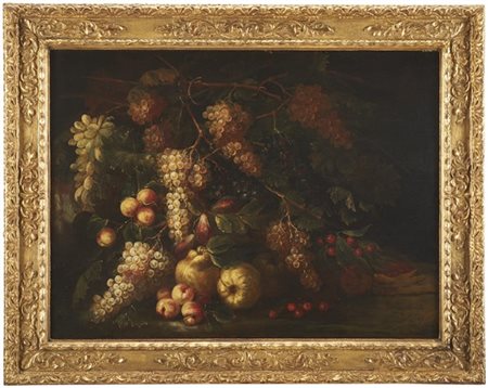 Giuseppe Ruoppolo Composizione con frutta all'aperto

Olio su tela, cm 70x95

In