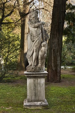 Scultore lombardo, metà del secolo XVIIIBaccante con panteraStatua in pietra
