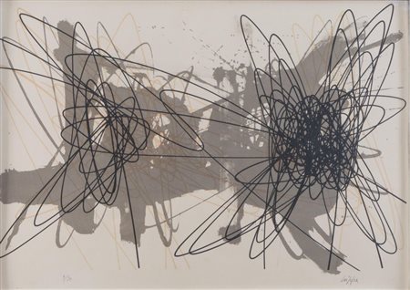 ROBERTO CRIPPA (Monza 1921 - Bresso 1972) "Senza titolo". Litografia a colori...