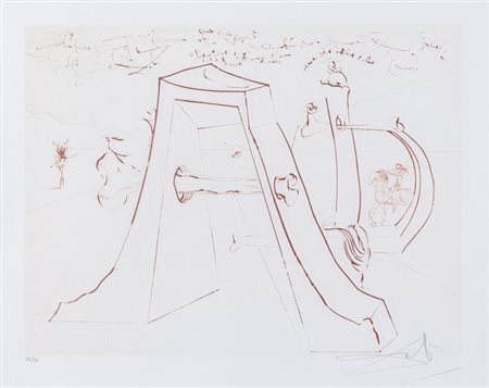 SALVADOR DALÍ (Figueres 1904 - 1989) "Omaggio a Durer". Litografia su carta....