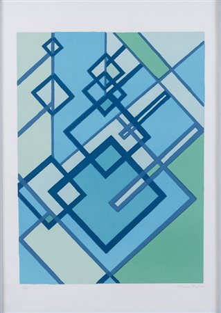 MARIO RADICE (Como 1898 – Milano 1987) "Senza titolo". Litografia a colori su...