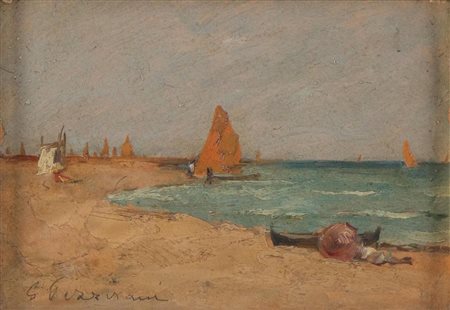 GUGLIELMO PIZZIRANI (Bologna 1886 - 1971) "Senza titolo". Olio su tavola. Cm...