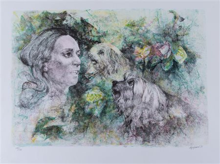 RENZO VESPIGNANI (Roma 1924 - 2001) "Senza titolo", 1986. Litografia a colori...