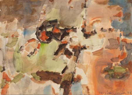 SERGIO ROMITI (Bologna 1928 - 2000) "Senza titolo", 1955. Tecnica mista su...