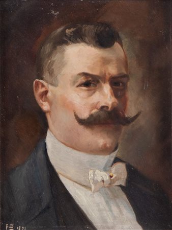 FLAVIO BERTELLI (San Lazzaro di Savena 1865 - Rimini 1941) "Autoritratto"...