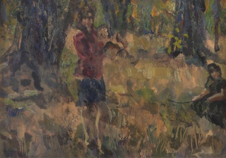 CARLO CORSI (Nizza 1879 – Bologna 1966) "La raccolta delle castagne", 1925....