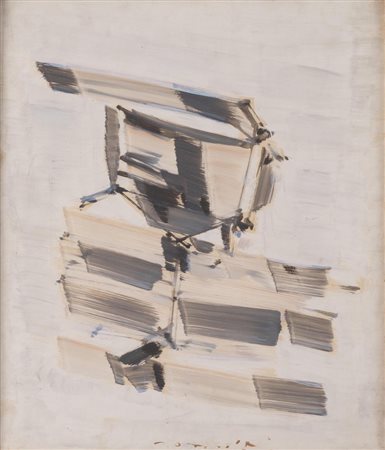 SERGIO ROMITI (Bologna 1928 - 2000) "Composizione (Testa di Feticcio)", 1957....