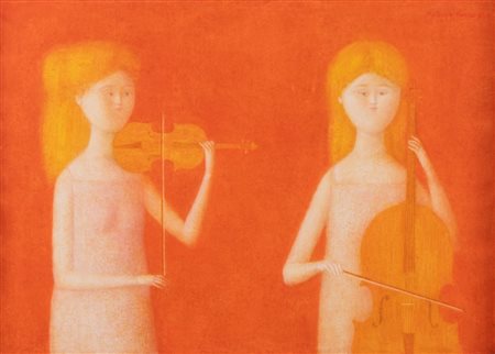 ANTONIO BUENO (Berlino 1918 - Fiesole 1984) "Concerto", 1969. Olio su...