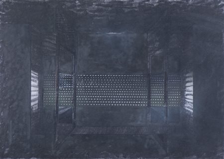 ADRIANO ALTAMIRA (Milano 1947) "Finestra", 1981. Tecnica mista su carta. Cm...