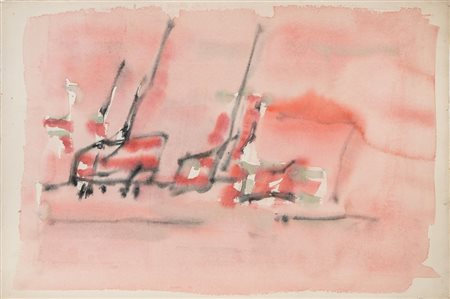 SERGIO ROMITI (Bologna 1928 - 2000) "Senza titolo". Tempera su carta. Cm...