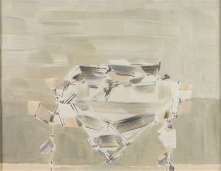 SERGIO ROMITI (Bologna 1928 - 2000) "Senza titolo", anni '50. Olio su tela....