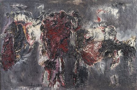 SERGIO VACCHI (Castenaso 1925 - Siena 2016) "Il vento di sera", 1958. Olio...