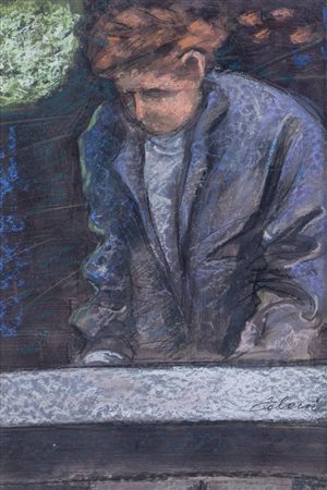 GRAZIA TALIANI (Pontedera 1938) "Ritratto". Pastello su carta. Cm 50x35,5....