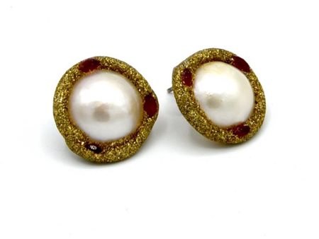 ORECCHINI CON PERLE in argento 925 con perle rotonde imitazione di diametro...