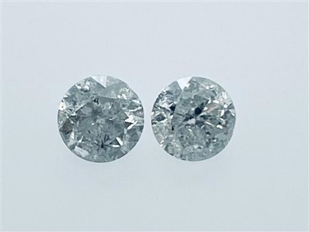 2 DIAMANTI 1,06 CT TOTALI G-H - I2-3 - TAGLIO BRILLANTE - CERTIFICATO ID -...