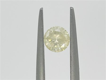 DIAMANTE 0,56 CT FANCY GIALLO CHIARO - I2 - TAGLIO BRILLANTE - CERTIFICATO ID...