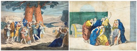 Bartolomeo Pinelli (Roma, 1781 - Roma, 1835) due litografie a colori a) I...