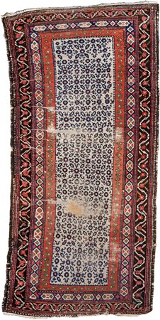 Tappeto persiano Zanjan fondo bianco annodato a mano con fitto disegno entro...