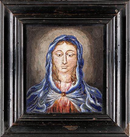 Placca in mosaico minuto, Roma, prima metà del XIX secolo raffigurante la...