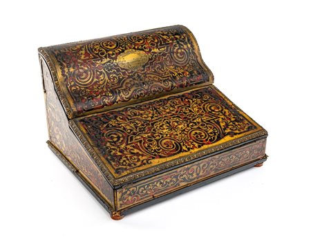 Portacarte in palissandro con calamaio, Francia, XIX secolo con fitta...